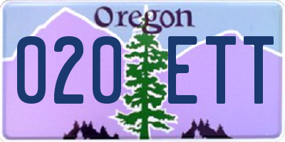 OR license plate 020ETT