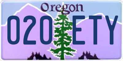 OR license plate 020ETY