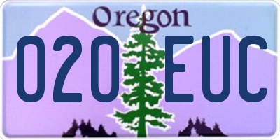 OR license plate 020EUC