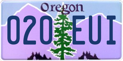 OR license plate 020EUI