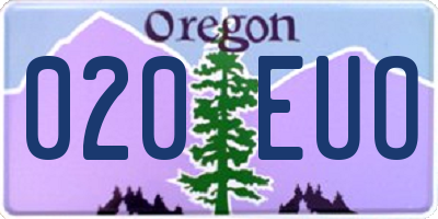 OR license plate 020EUO