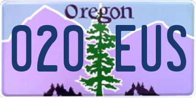 OR license plate 020EUS