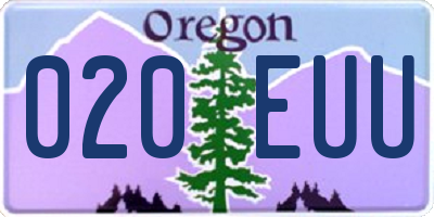 OR license plate 020EUU