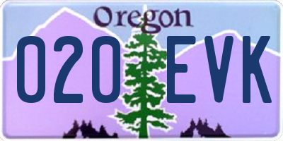 OR license plate 020EVK