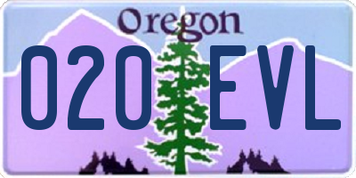 OR license plate 020EVL