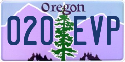 OR license plate 020EVP