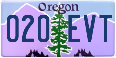 OR license plate 020EVT