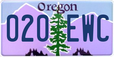 OR license plate 020EWC
