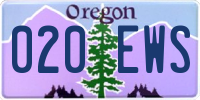 OR license plate 020EWS