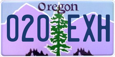 OR license plate 020EXH