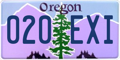OR license plate 020EXI