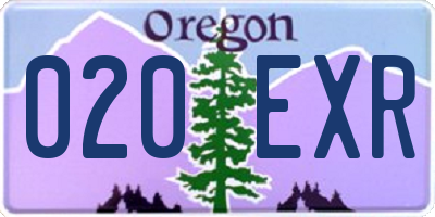 OR license plate 020EXR