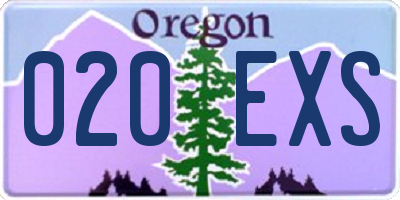 OR license plate 020EXS
