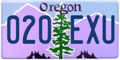 OR license plate 020EXU