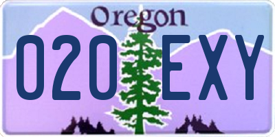 OR license plate 020EXY
