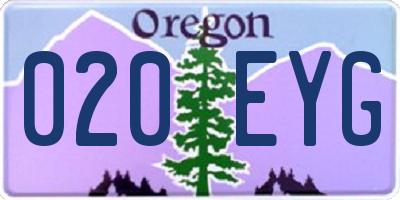 OR license plate 020EYG
