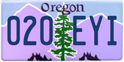OR license plate 020EYI