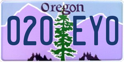 OR license plate 020EYO