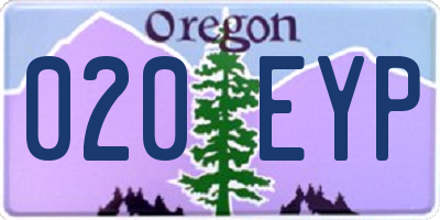 OR license plate 020EYP
