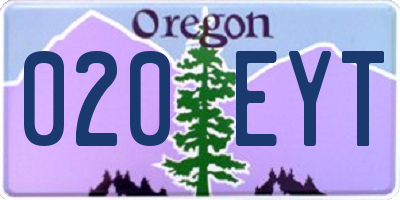 OR license plate 020EYT