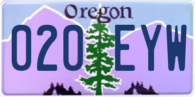 OR license plate 020EYW