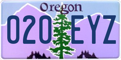 OR license plate 020EYZ