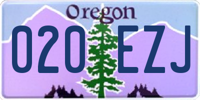 OR license plate 020EZJ