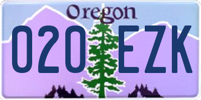 OR license plate 020EZK