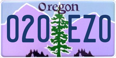 OR license plate 020EZO