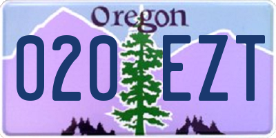 OR license plate 020EZT