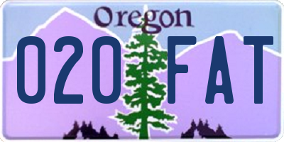 OR license plate 020FAT
