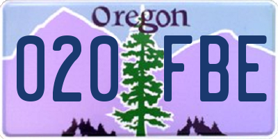 OR license plate 020FBE