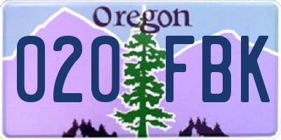 OR license plate 020FBK