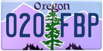 OR license plate 020FBP