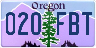 OR license plate 020FBT