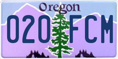 OR license plate 020FCM