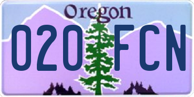 OR license plate 020FCN
