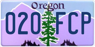OR license plate 020FCP