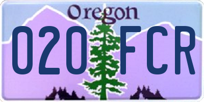 OR license plate 020FCR