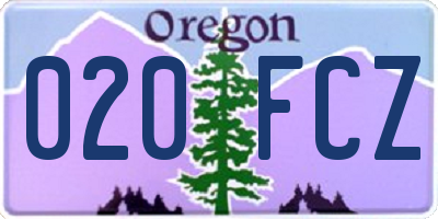 OR license plate 020FCZ