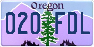 OR license plate 020FDL