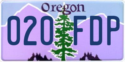 OR license plate 020FDP