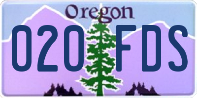 OR license plate 020FDS