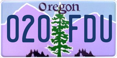 OR license plate 020FDU