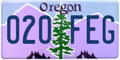 OR license plate 020FEG