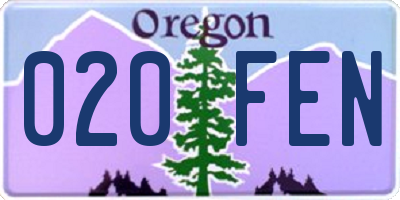OR license plate 020FEN