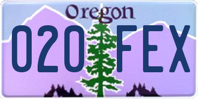 OR license plate 020FEX