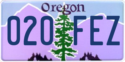 OR license plate 020FEZ