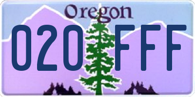 OR license plate 020FFF