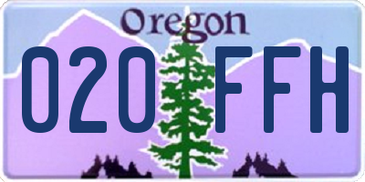 OR license plate 020FFH